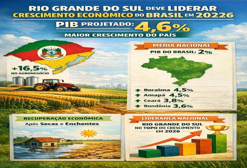 Rio Grande do Sul deve liderar crescimento econômico do Brasil em 2026 ...